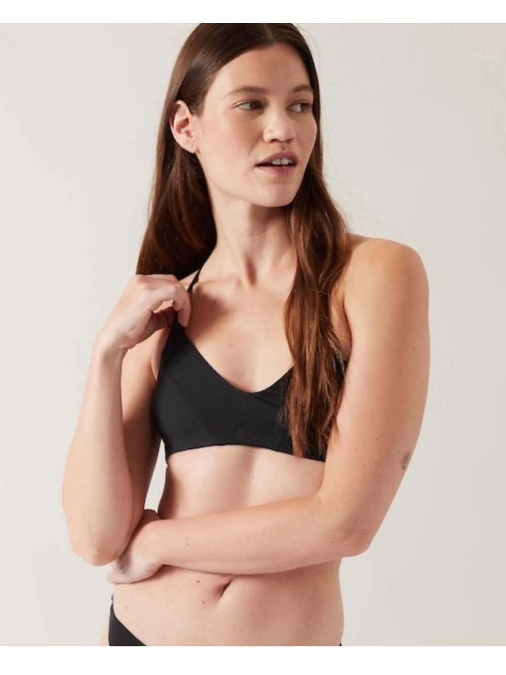 NWT Athleta Triangle Bikini Top Black Strappy Small Cup Size A-C